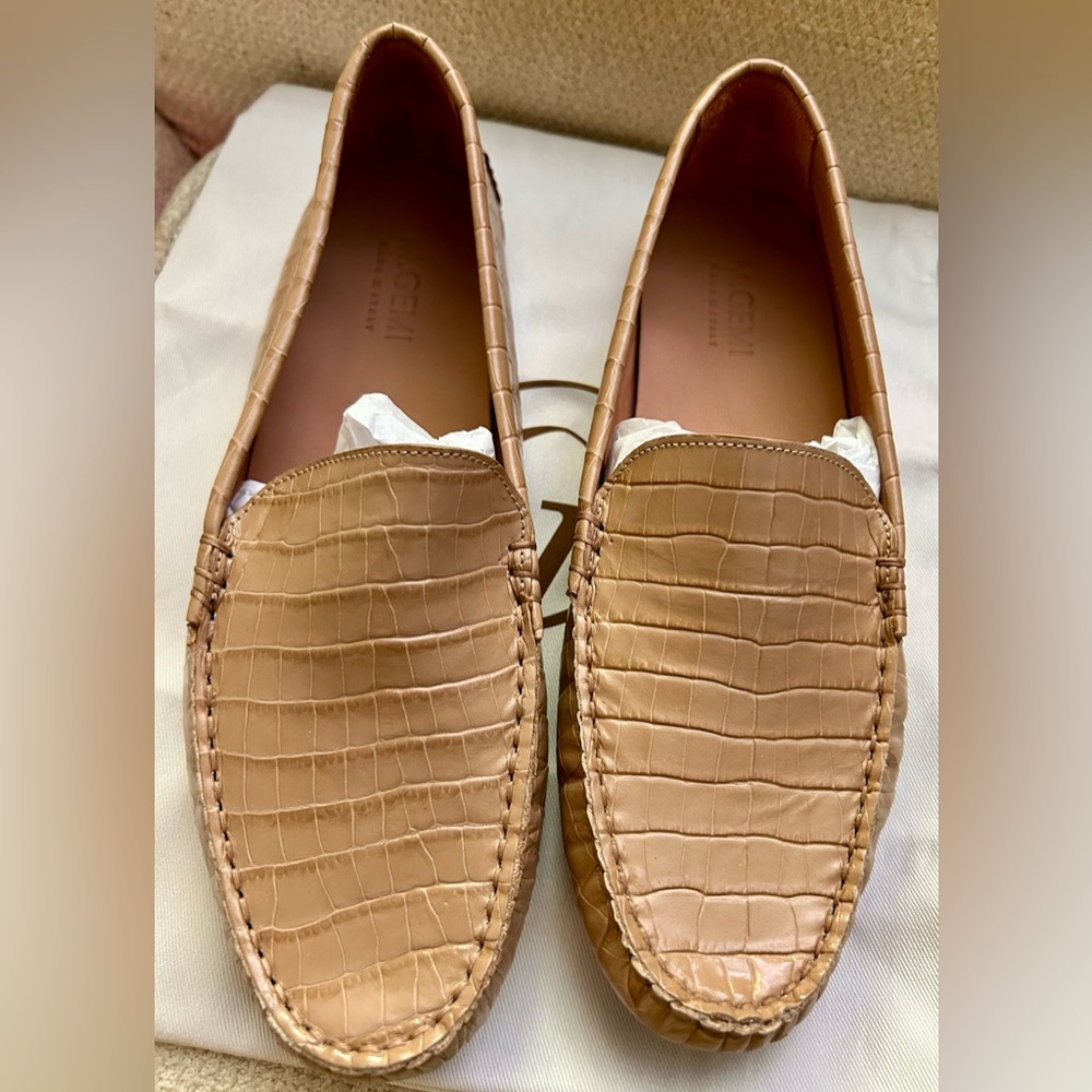 * New M. Gemi Felize Croco Embossed Leather Loafers Driving Mocs SZ 40.5 / 9.5 *